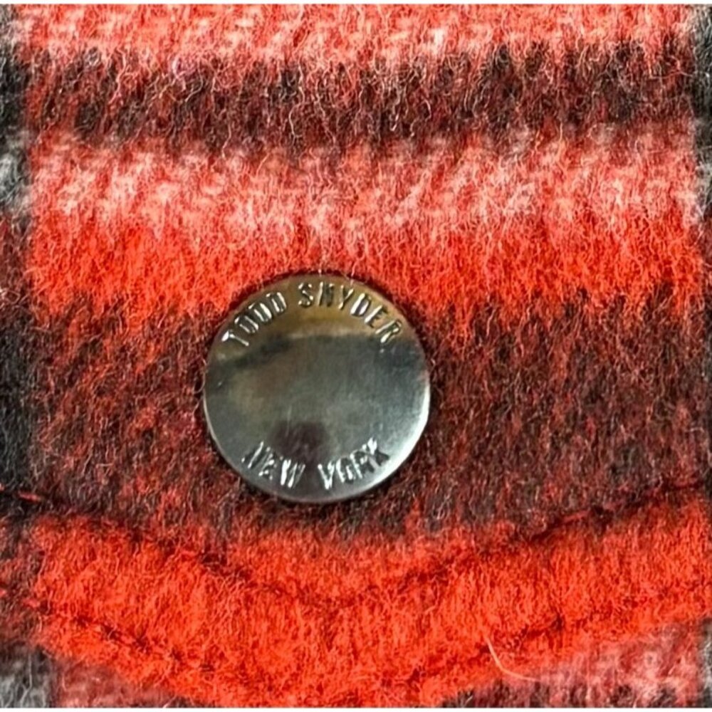 Todd Snyder Thick Wool Mackinaw Jacket size Medium color plaid Red Black NWOT - Picture 4 of 7